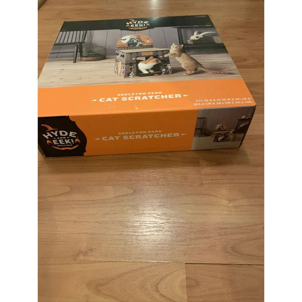 Hyde And EEK Skeleton Park Cat Scratcher Halloween Theme